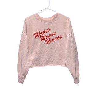 Billabong pink waves cropped sweatshirt size M